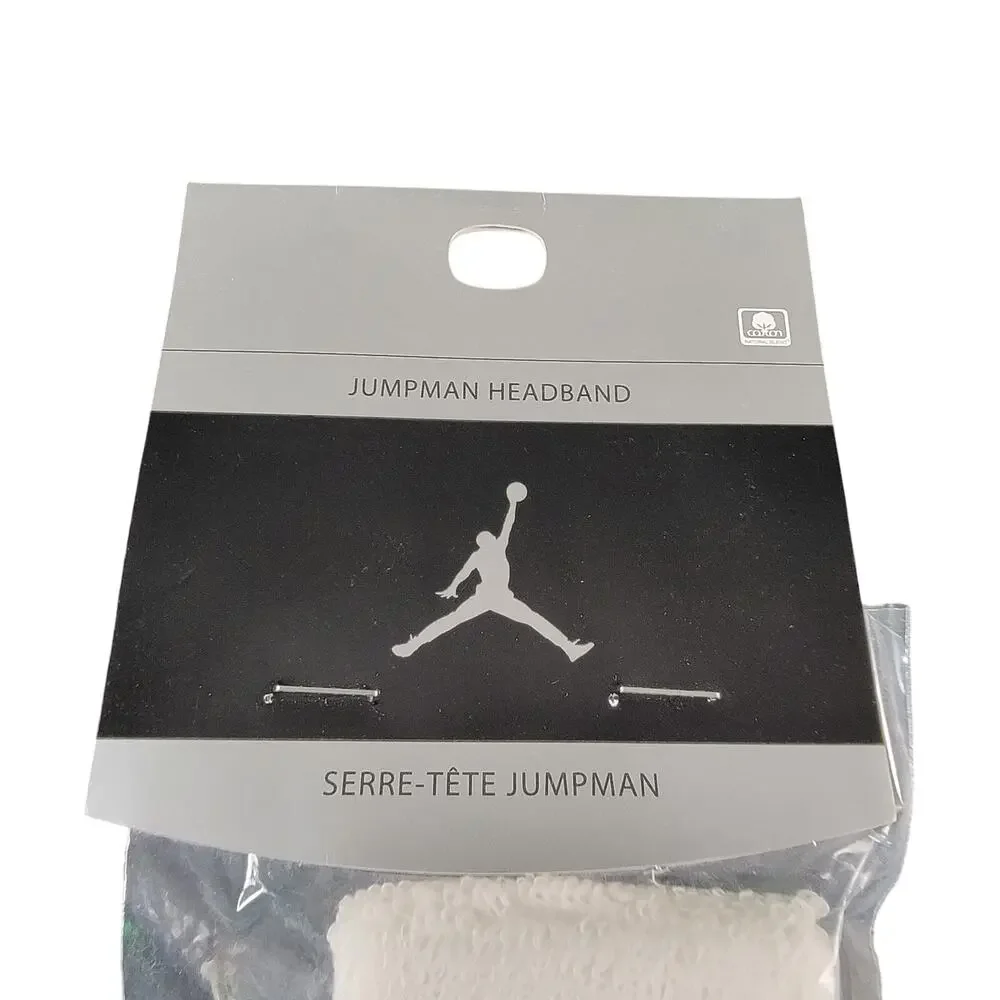 Vintage Nike Michael Jordan Jumpman Sweat Headband NEW White/Black 591249-100